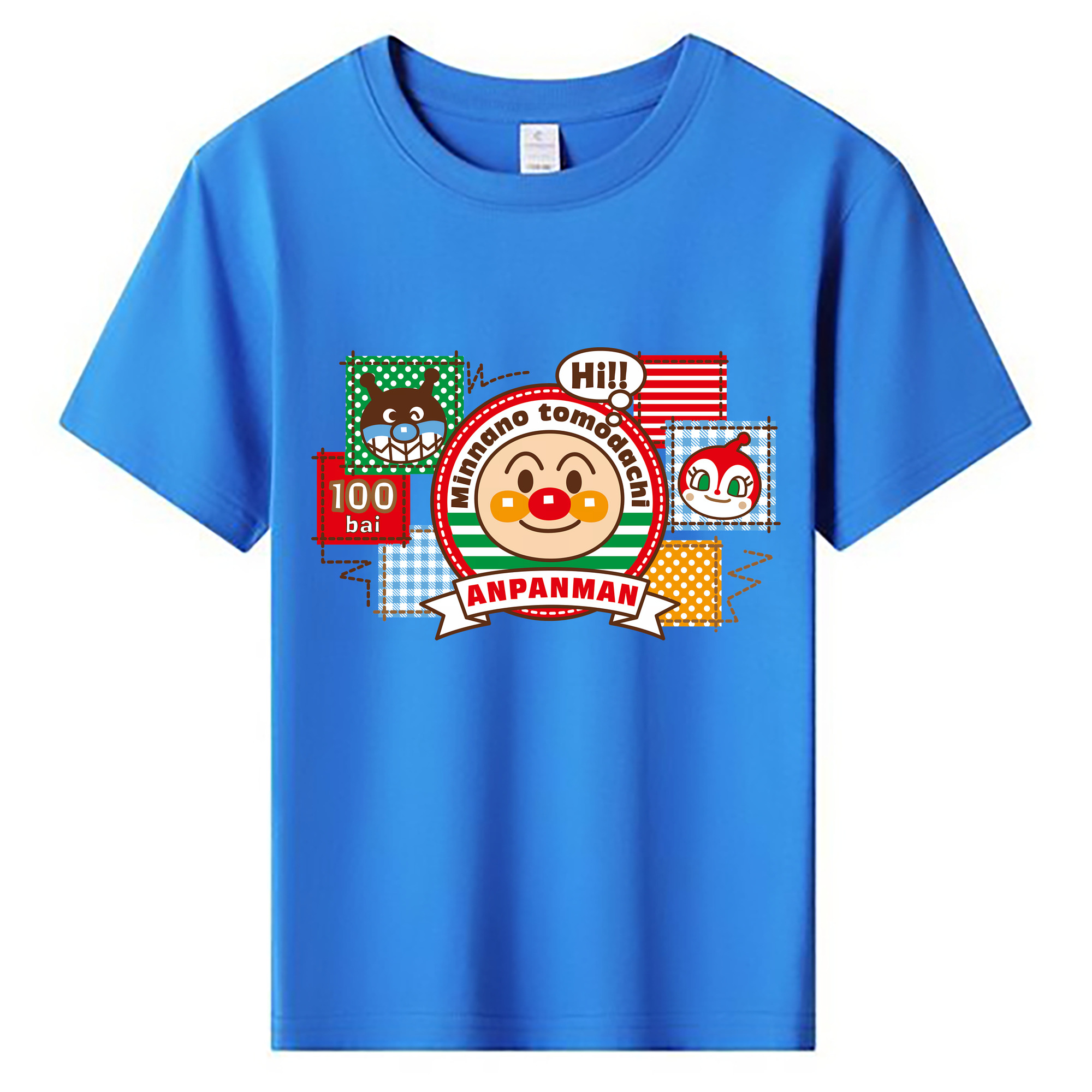 （画像用） アンパンマン Anpanman 綿100％キッズTシャツ（フロントプリント）